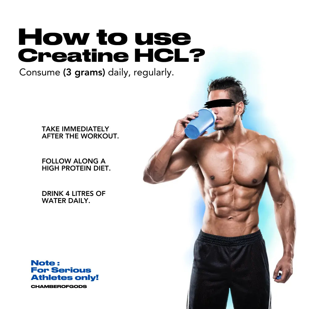 Creatine HCL 100% | 40x Absorption than normal Creatine | 100g