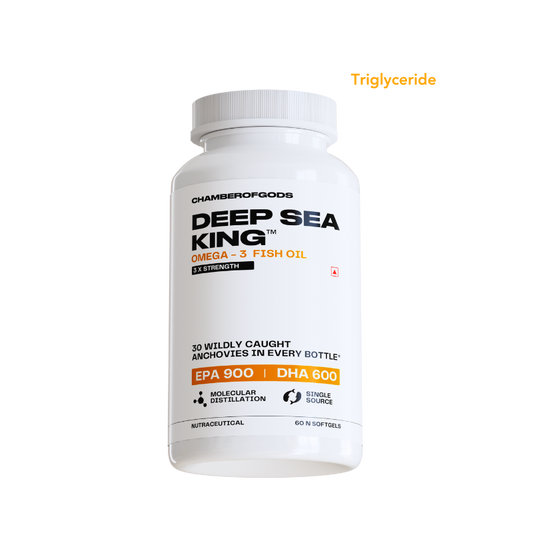 Deep Sea King Omega 3  Fish Oil | 100% Wild Anchovies | 60 Softgels