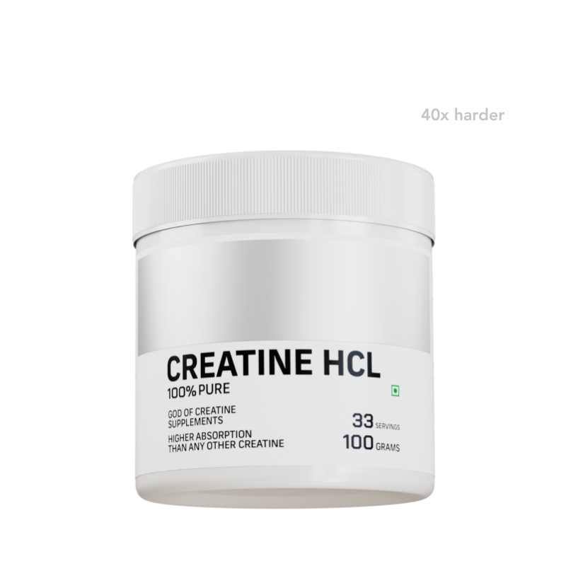 Creatine HCL 100% | 40x Absorption than normal Creatine | 100g